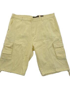 Evolution in Design Cargo Shorts Men's 42 Butter Yellow 8 Pockets 12" Inseam